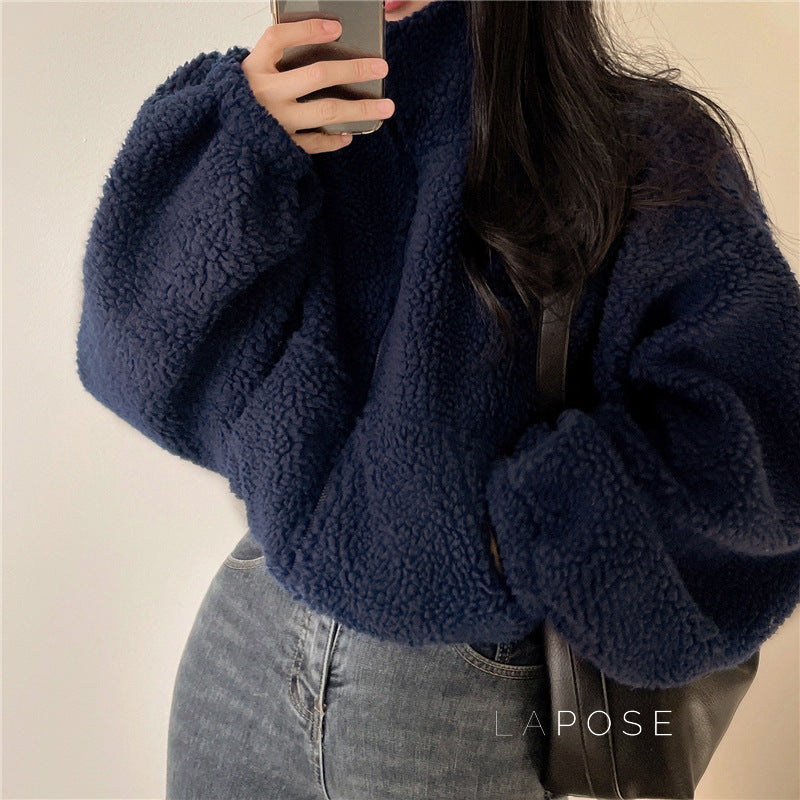 Akilah Cozy Stand Collar Cardigan [QDWB8SUH]