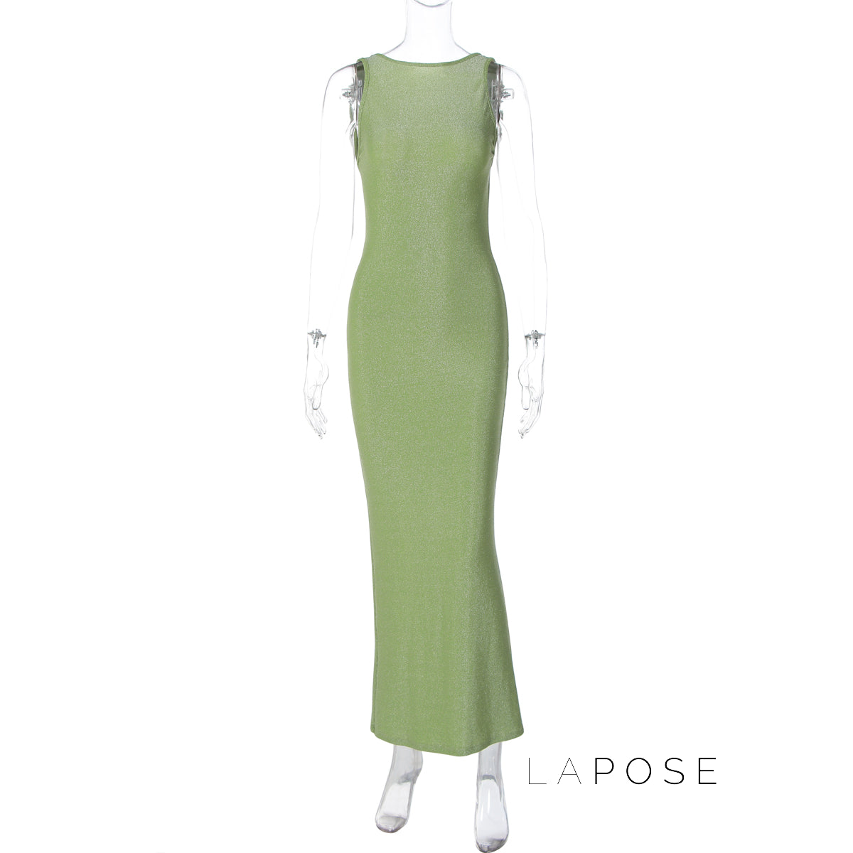 Akilah Shiny Backless Slit Dress [6E3VIO3I]