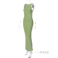 Akilah Shiny Backless Slit Dress [VO9LPCKD]