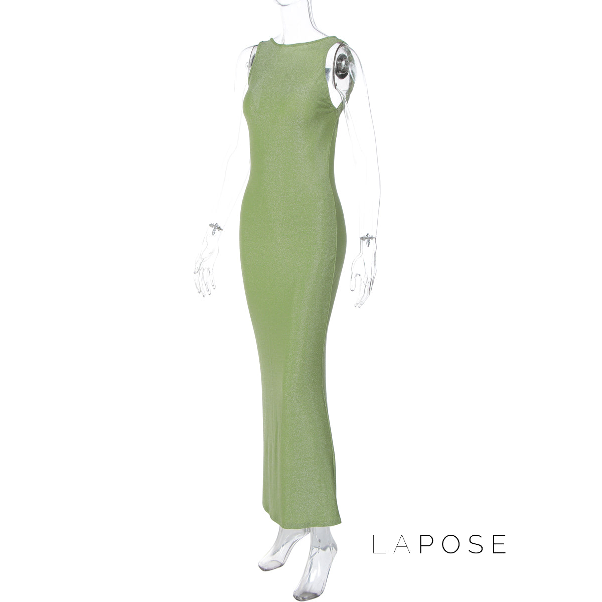 Akilah Shiny Backless Slit Dress [VO9LPCKD]