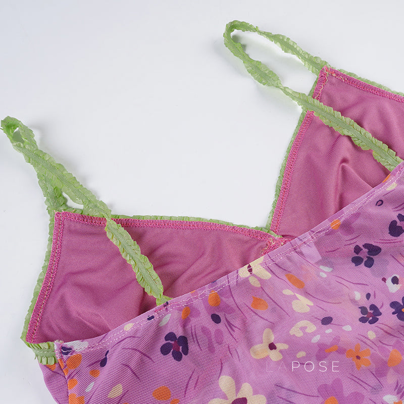 Akshara Floral Mesh Camisole