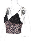 Alania Leopard Print V-Neck Crop Top [OQ3ZDT92]