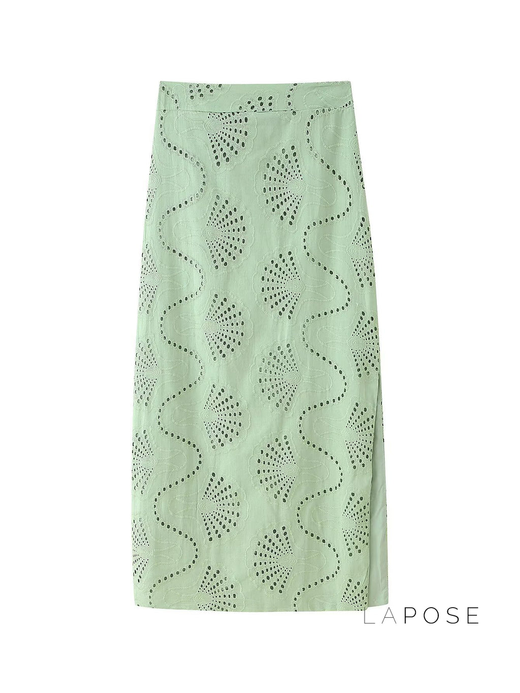 Alaura Green Embroidered Skirt Set [60CEXYN9]