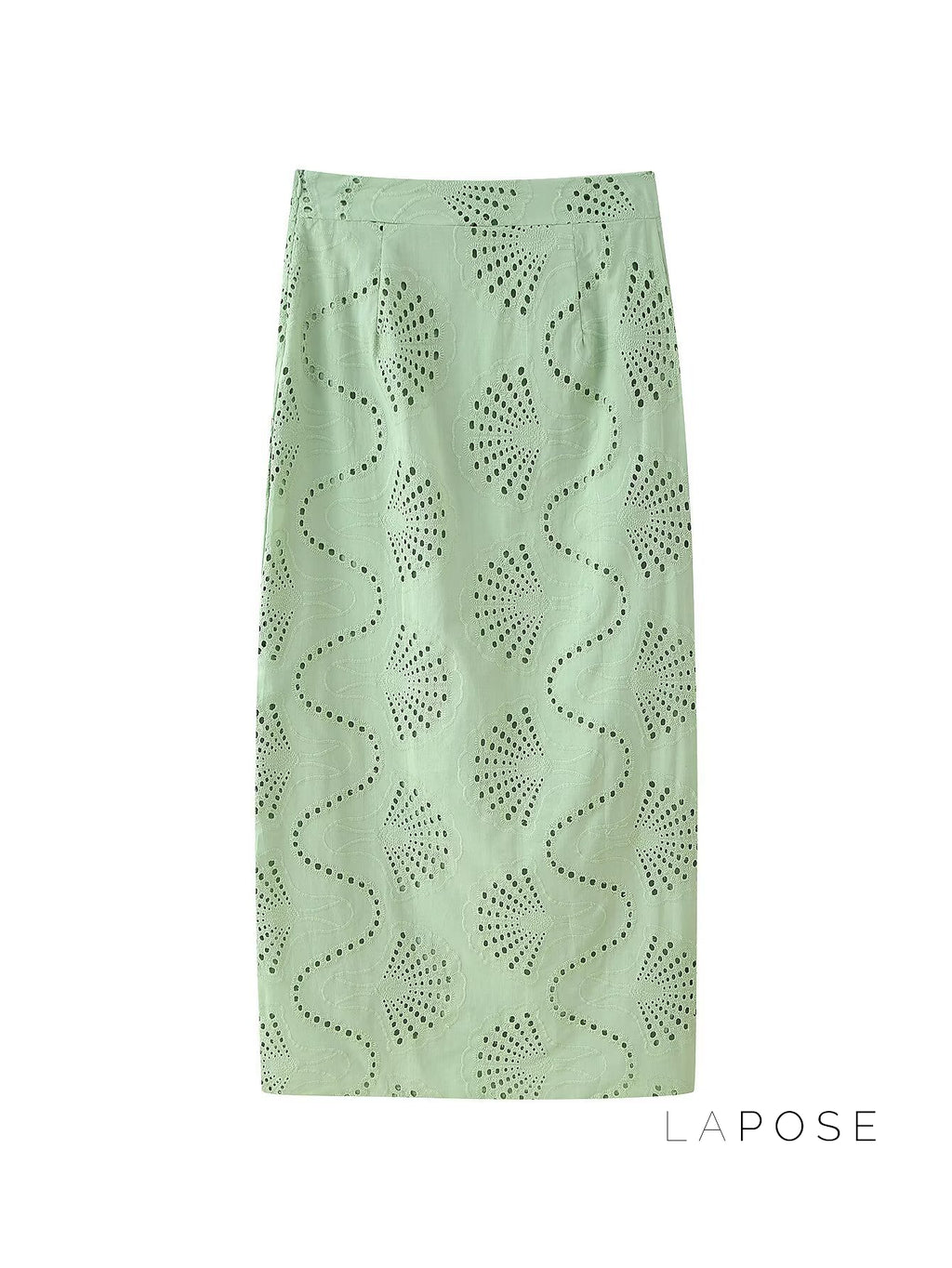 Alaura Green Embroidered Skirt Set [5Y5YIN6L]