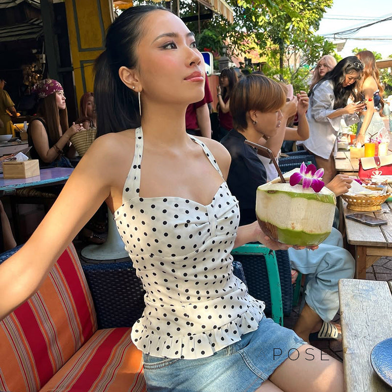 Alaura Polka Dot Halter Top [ILIRR3CJ]