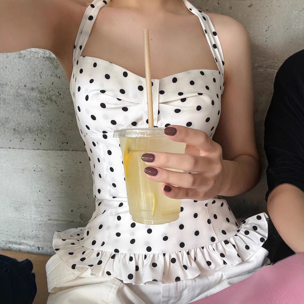 Alaura Polka Dot Halter Top [6D5MJCI6]