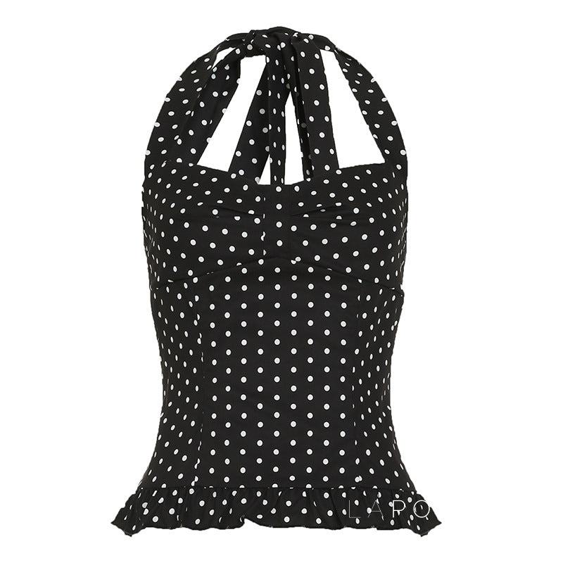 Alaura Polka Dot Halter Top [XF42X3V2]