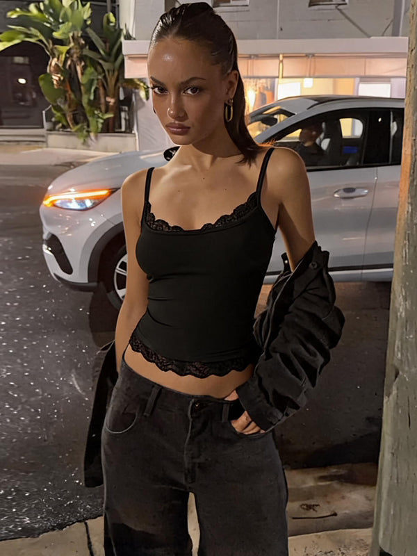 LaPose - Alayah Lace Trim Camisole Top