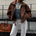 Alayiah Retro Faux Suede Jacket [3CMHKAMJ]