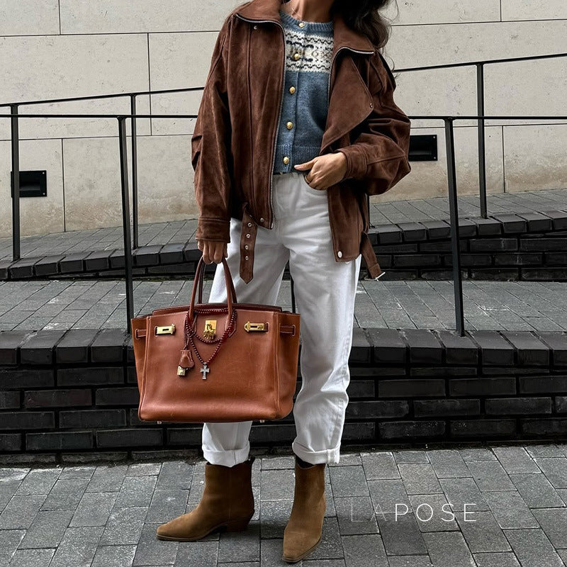 Alayiah Retro Faux Suede Jacket [ZNH7MQ5X]