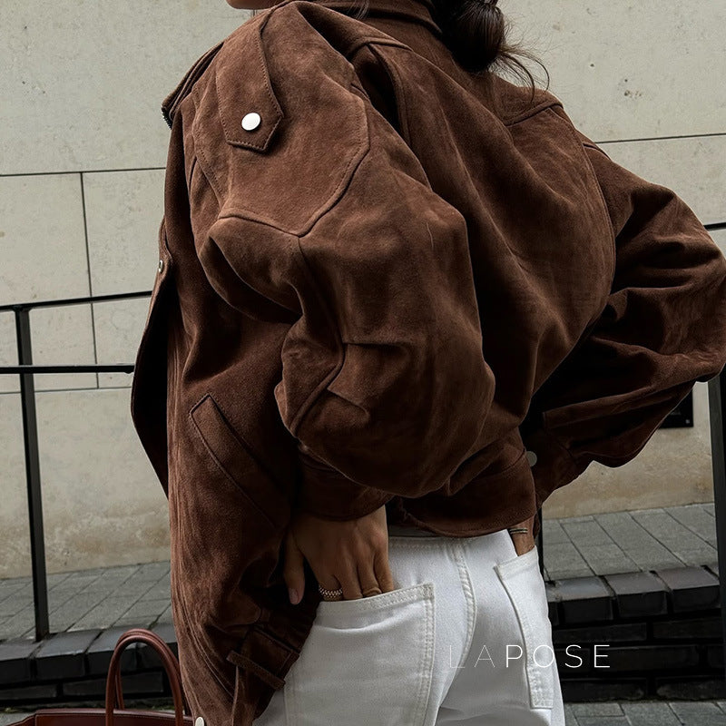 Alayiah Retro Faux Suede Jacket [68NMW2LJ]