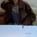 Alayiah Retro Faux Suede Jacket [UOO8DUXE]