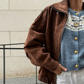 Alayiah Retro Faux Suede Jacket [6ODNVKGE]