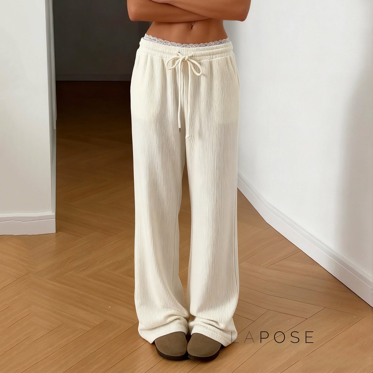 Alba Lace Patchwork Corduroy Pants [5QGCXHIQ]