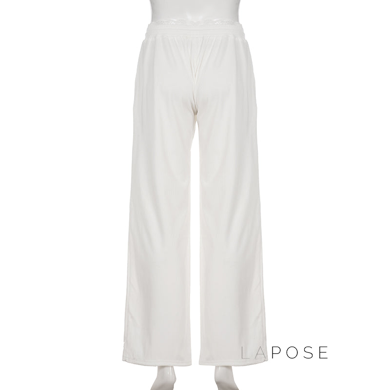 Alba Lace Patchwork Corduroy Pants [OTMUAVB5]