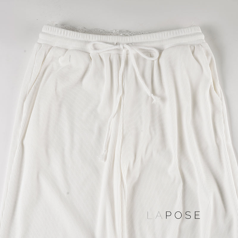 Alba Lace Patchwork Corduroy Pants [8M6QWRYN]