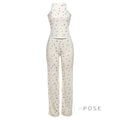 Aleah Ribbed Floral Pant Set [LBCQEZKY]
