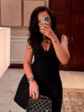 Aleen Ruched V-Neck Mini Dress [NKQANLWH]