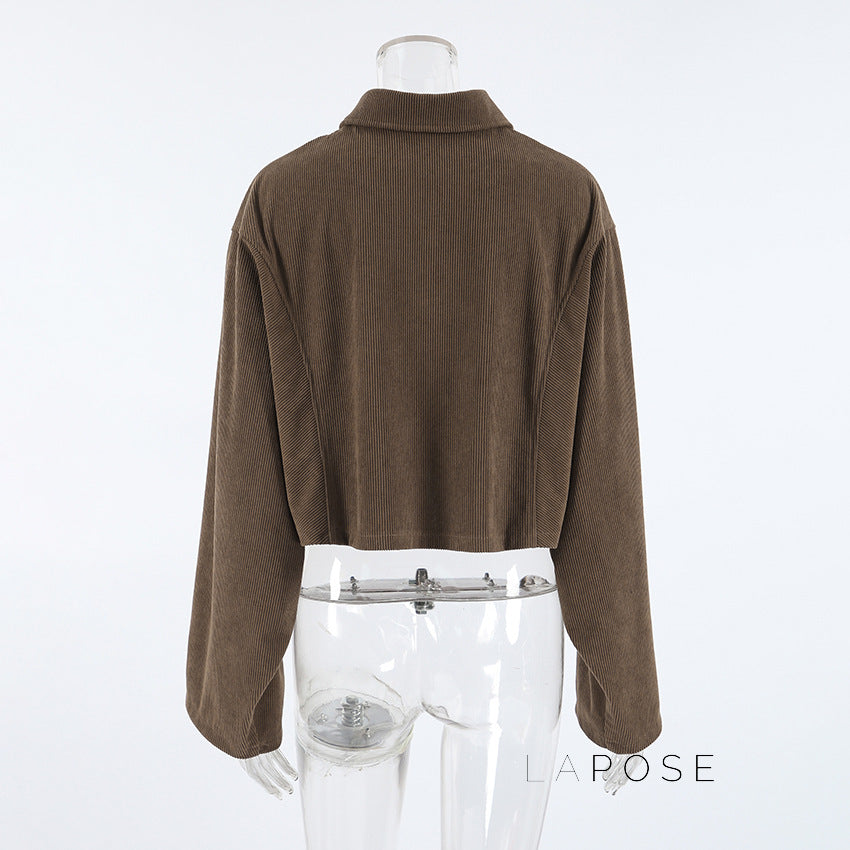Aleeyah Cropped Corduroy Jacket [4FWP5FLK]