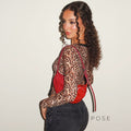 Aleksandra Leopard Lace-Up Cardigan Top [1WM4N4S9]