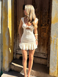 LaPose Aletta Lace Ruffle Mini Dress