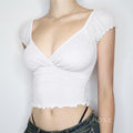 Alexis Ruffled Puff Sleeve Crop Top [TDIO3ZTG]