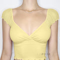 Alexis Ruffled Puff Sleeve Crop Top [D9T3R4I6]