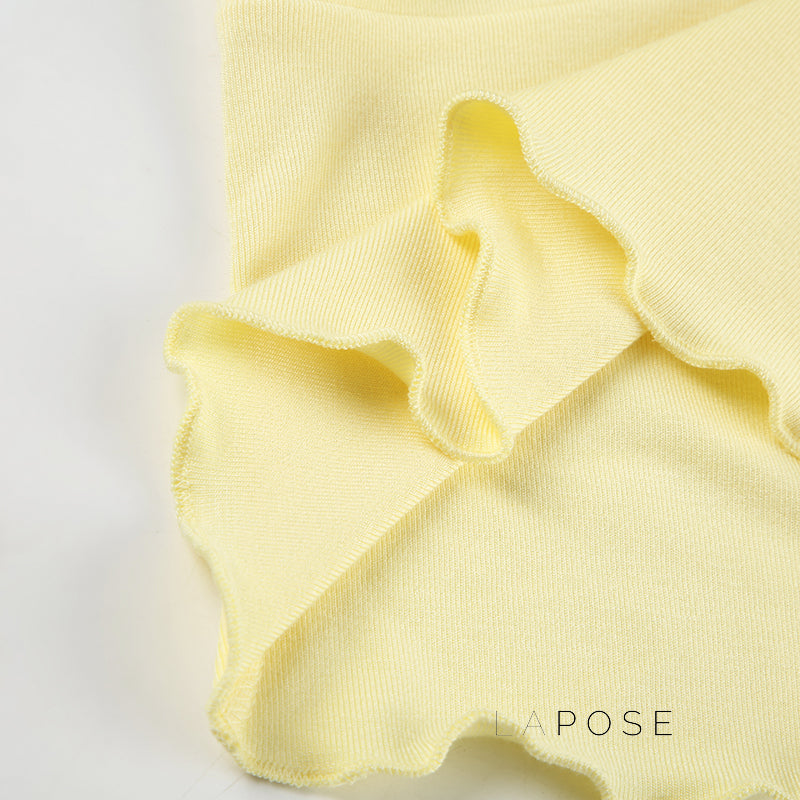 Alexis Ruffled Puff Sleeve Crop Top [I8O08C9K]