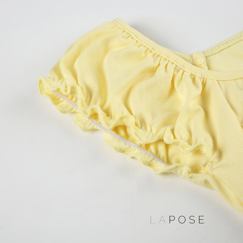 Alexis Ruffled Puff Sleeve Crop Top [PQ951KVM]