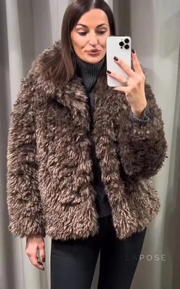 Alexzandria Lapel Faux Fur Jacket [XA2YT1KB]
