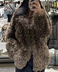 Alexzandria Lapel Faux Fur Jacket [BKL3RXSL]