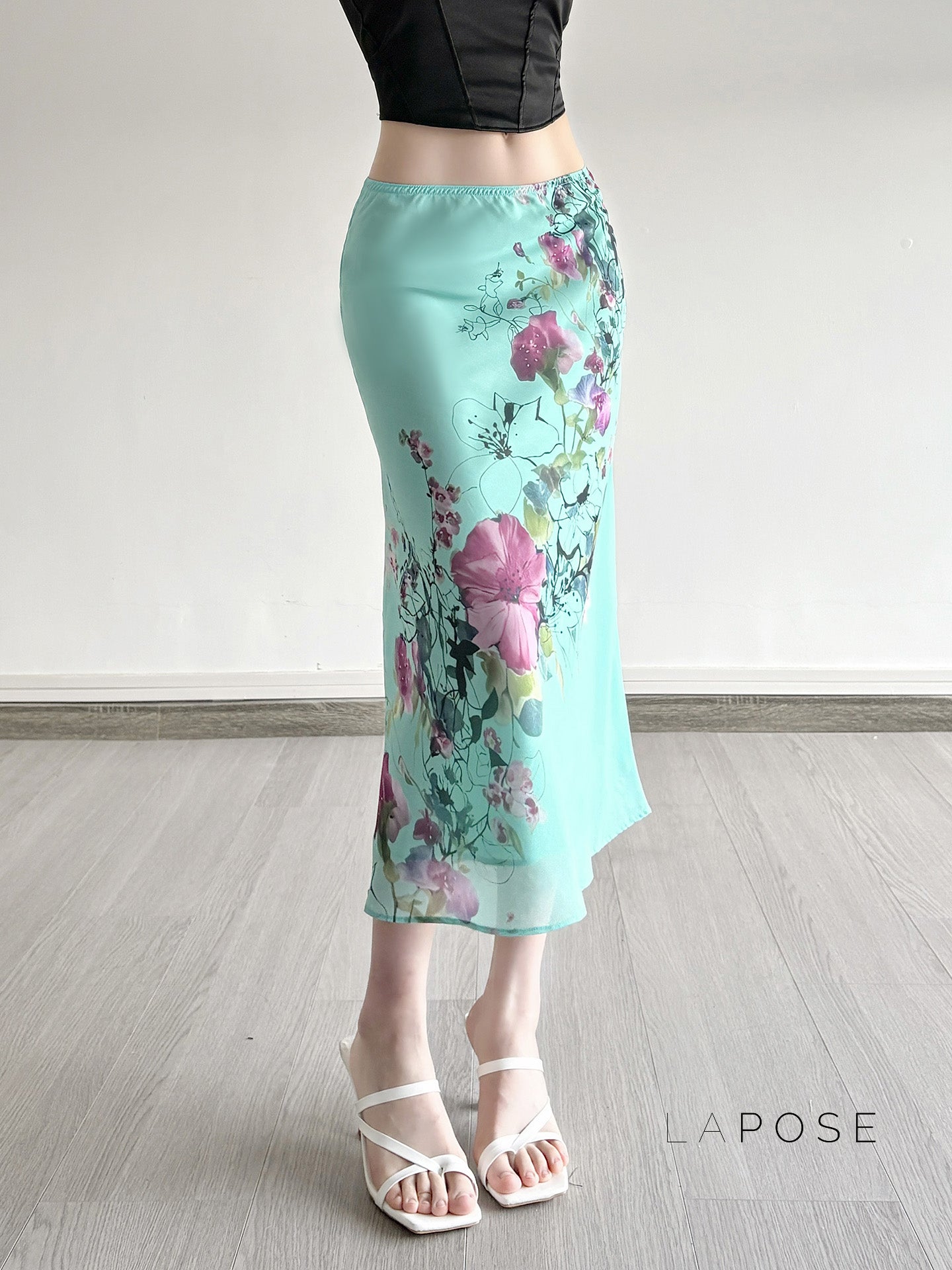 Aleya Green Floral Maxi Skirt [D2EZHW3J]