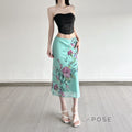 Aleya Green Floral Maxi Skirt [TKITQ5GO]