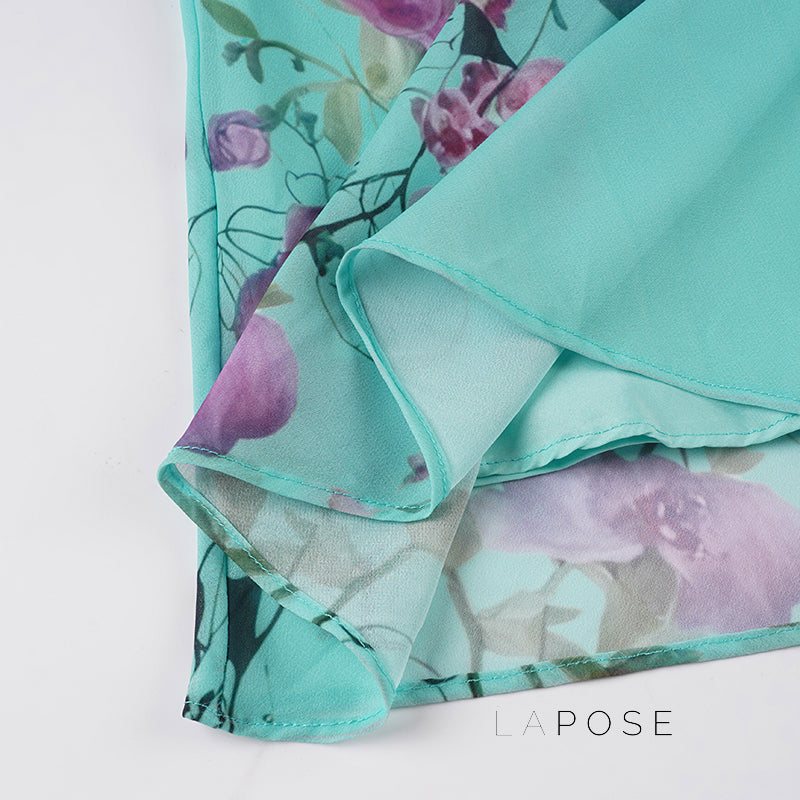 Aleya Green Floral Maxi Skirt [I4RSM2GW]