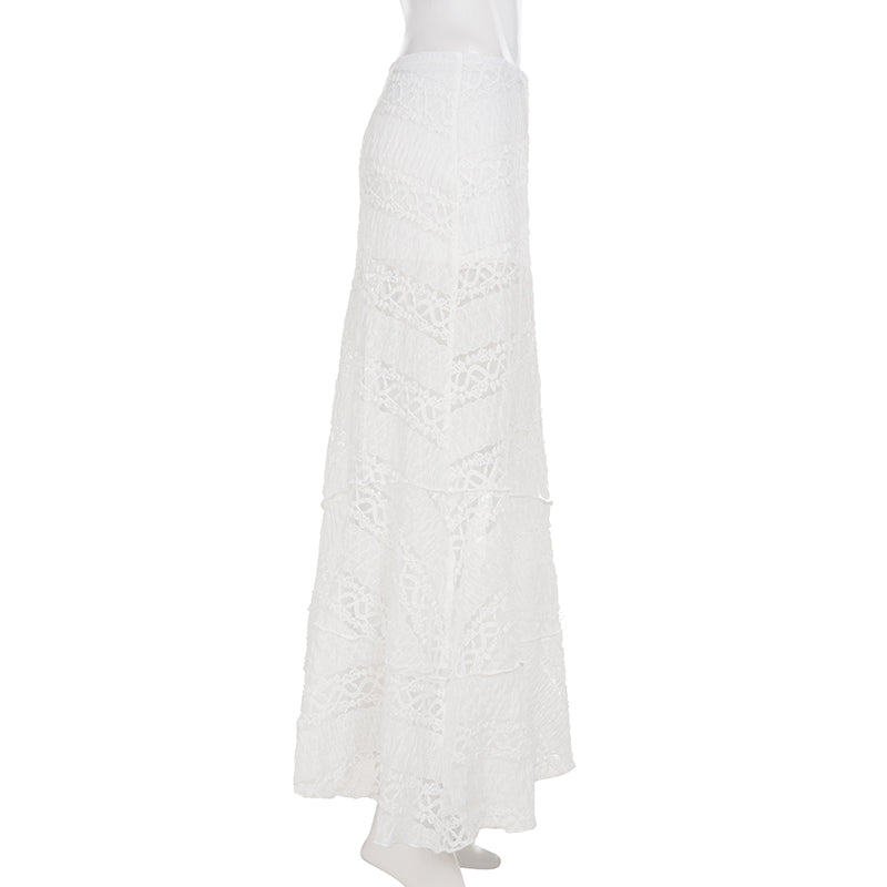 Alianny Eyelet Lace Midi Skirt