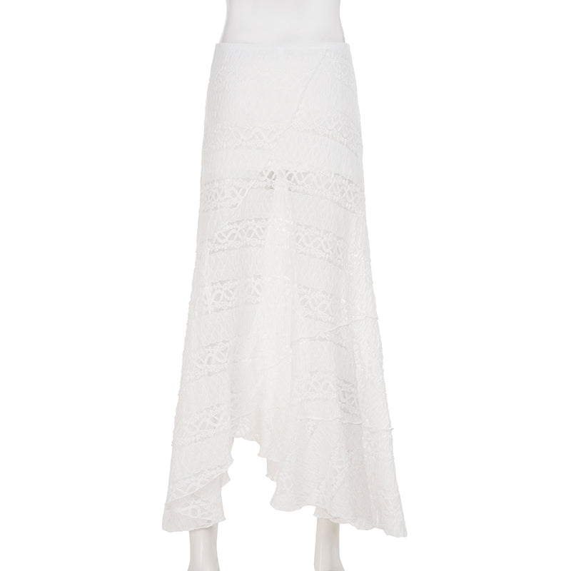 Alianny Eyelet Lace Midi Skirt