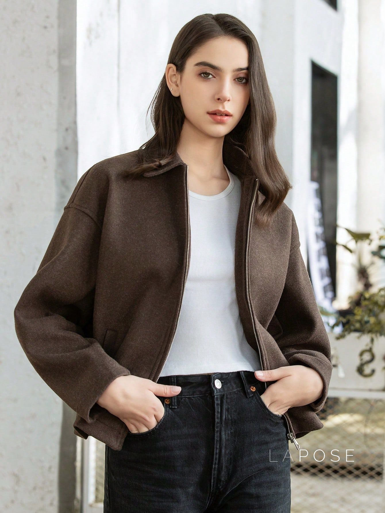 Alice Wide-Zip Wool Jacket [WMHWMJLO]