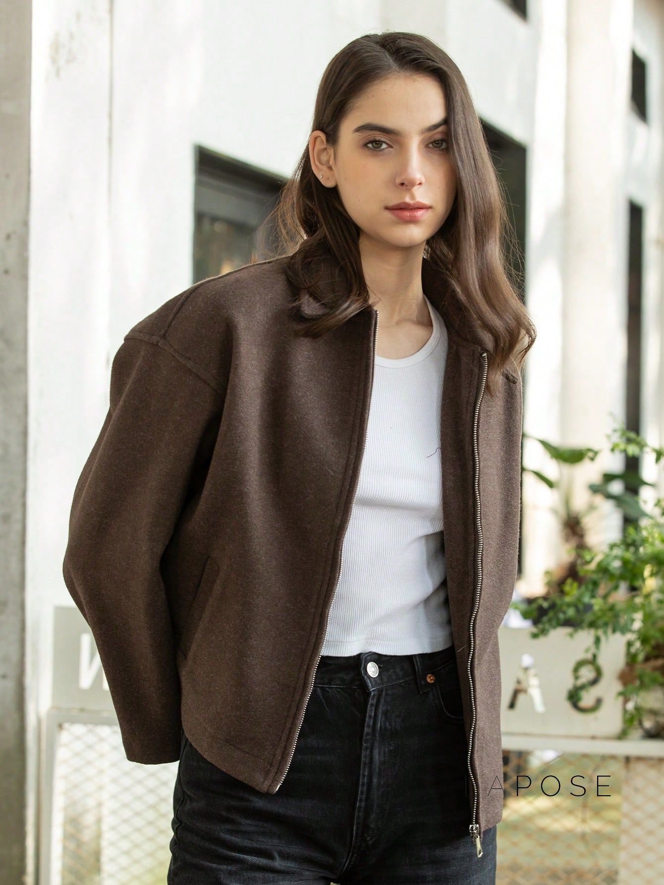 Alice Wide-Zip Wool Jacket [X670H7RE]