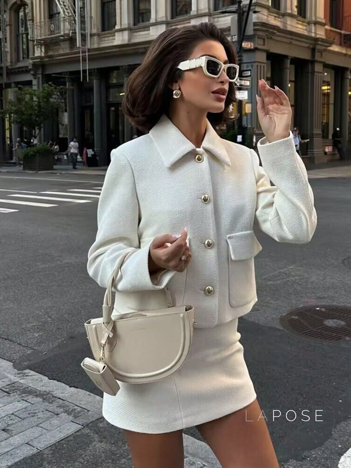 Alicia Cropped Lapel Jacket [W1FE90IO]
