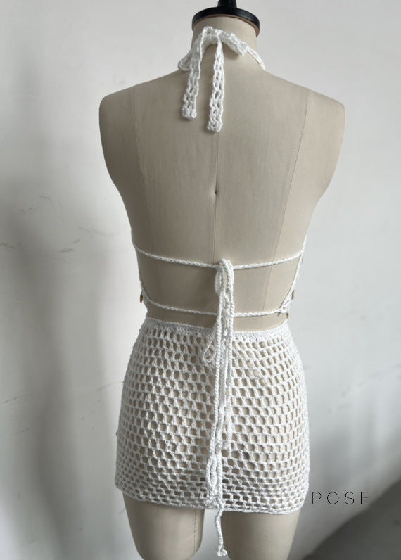 Alinah Shell Halter Skirt Set [A0BFIWXG]