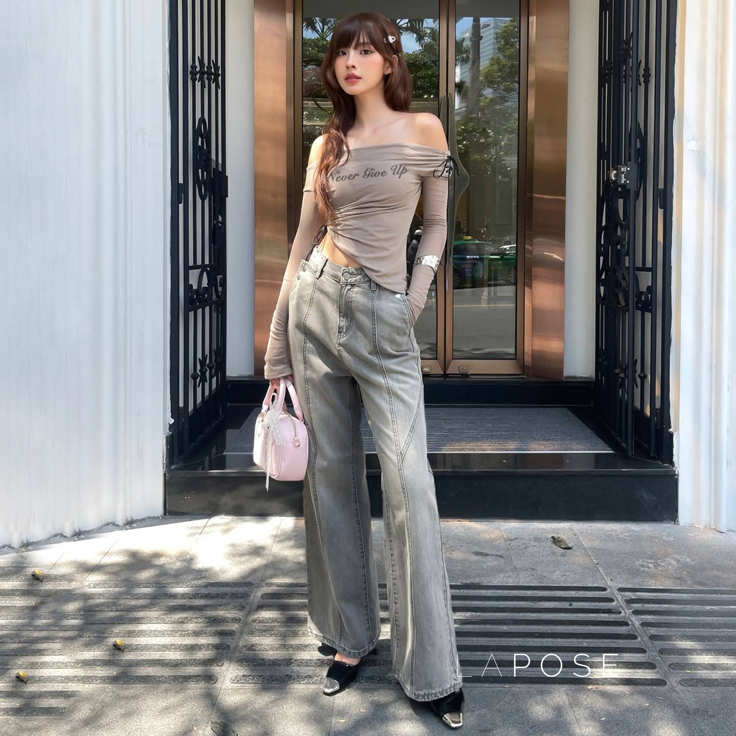 Alisa Mesh Graphic Crop Top