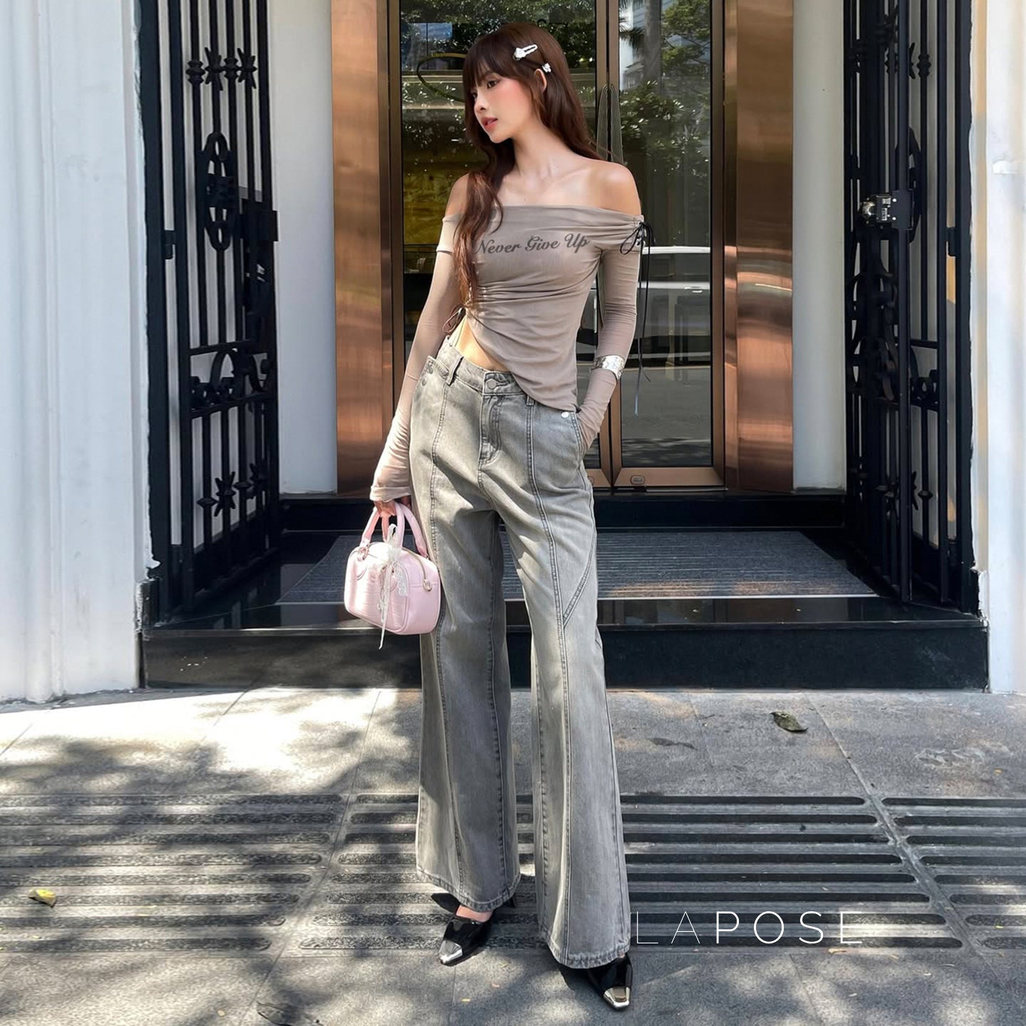 Alisa Mesh Graphic Crop Top