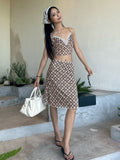 Alize Lace Trim Plaid Skirt Set [YKKR0N3K]