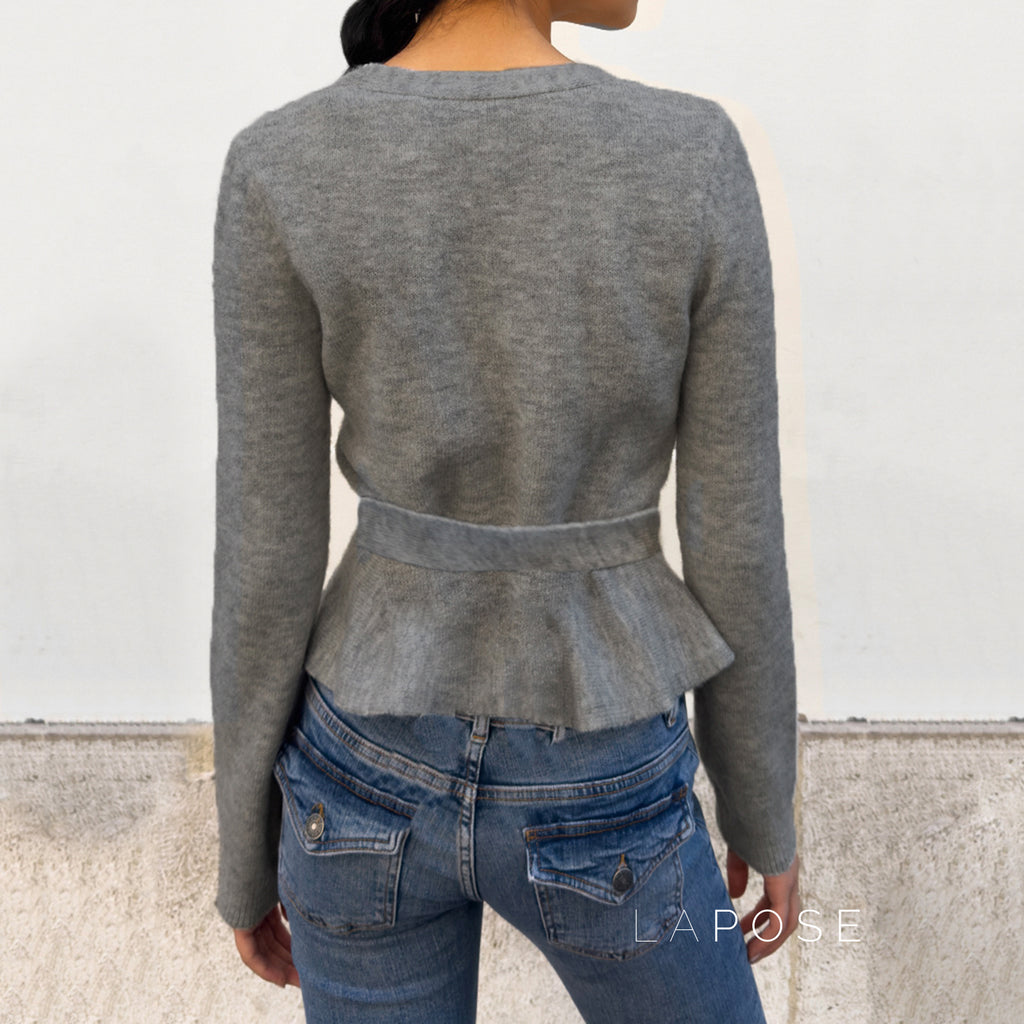 Allanah Ruffle Hem Knit Sweater [KSCGYUFW]