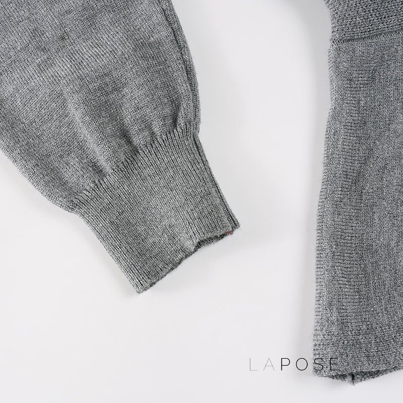 Allanah Ruffle Hem Knit Sweater [TR72OKGY]