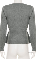 Allanah Ruffle Hem Knit Sweater [A3JH82KE]
