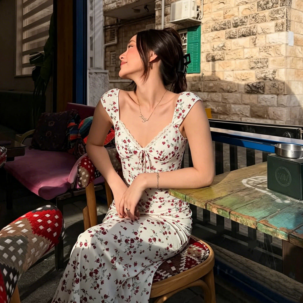Allura Floral Lace Trim Maxi Dress