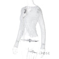 Alonna Floral Lace-Up Top [93BUJU7H]