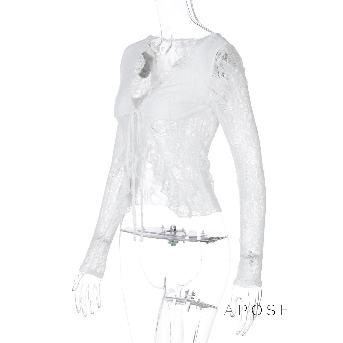 Alonna Floral Lace-Up Top [93BUJU7H]