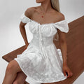 Alorah Off-Shoulder Puff Mini Dress [KGS07S2O]